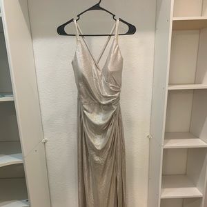Eliza J Sleeveless Gold Metallic Dress